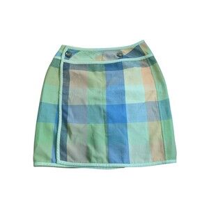 Vintag Nine & Co Pencil Wrap Skirt 2004 Size 14 Plaid Check Flannel
